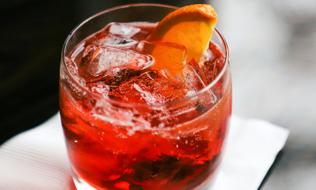 A glass of Negroni