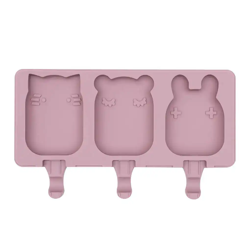 We Might Be Tiny Icy Pole Mould – Dusty Rose Clear silicone lid With 6 reusable food grade ice pop sticks Food safe silicone cat, bear and bunny shape...