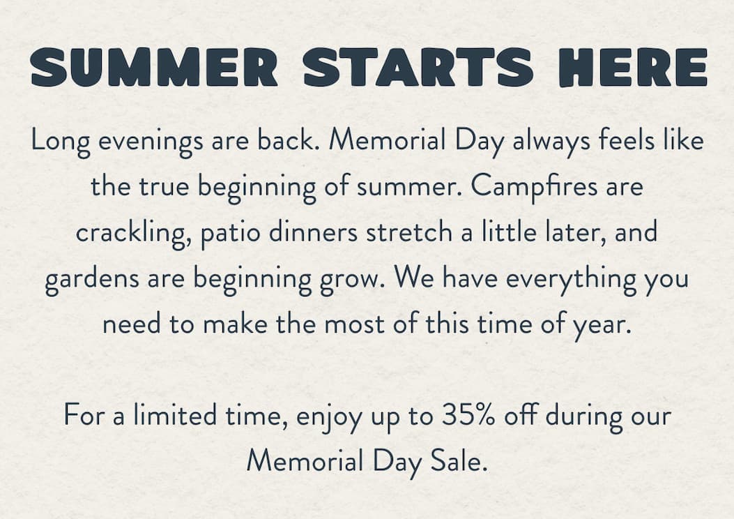Summer starts here - copy block