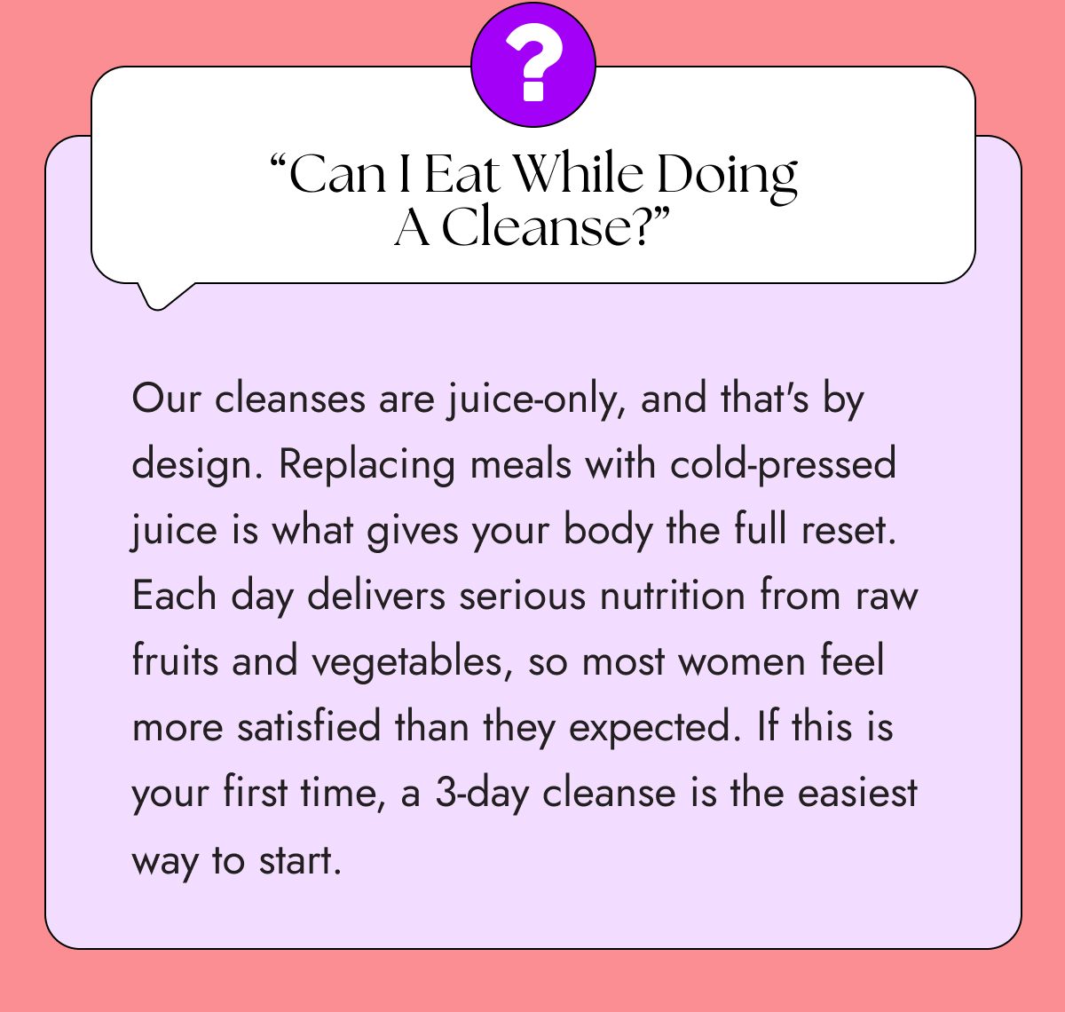 Text discussing juice cleanses and nutrition from fruits and vegetables.
