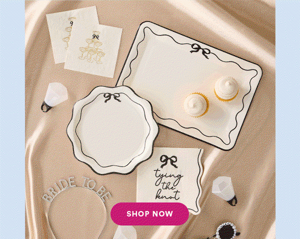 Host elegant engagement celebrations with ease. Find coordinating supplies fora ll the pre-wedding parties. Shop Now