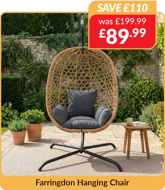 Farringdon Hanging Chair. Save £22. Was £199.99 now £89.99 