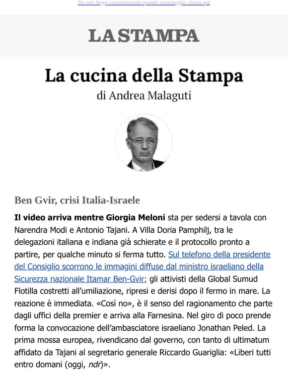 Ben Gvir, crisi Italia-Israele