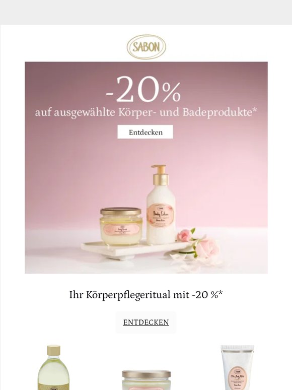 -20 % auf ausgewählte Körper- und Badeprodukte 🛁