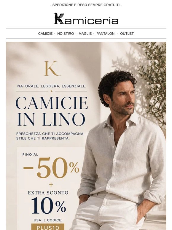 Camicie in lino: freschezza fino al -50%