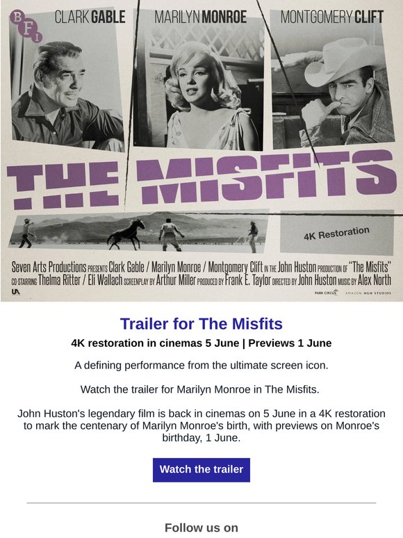 Trailer for The Misfits (4K restoration)
