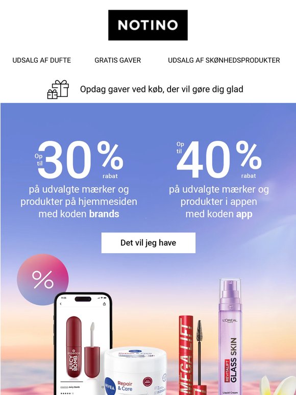 Vores opskrift på skønhed? Op til -40% på udvalgte produkter
