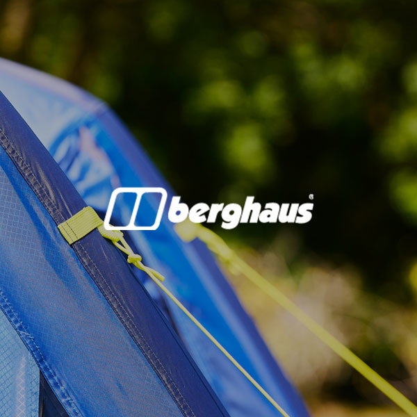 A closeup detail photo of a Berghaus tent
