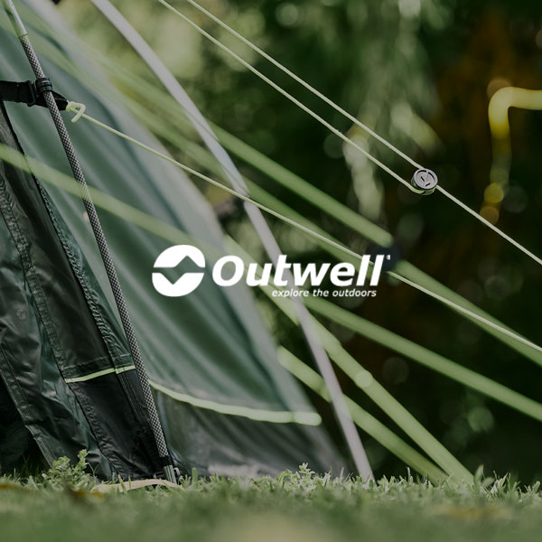 A closeup detail photo of an Outwell tent