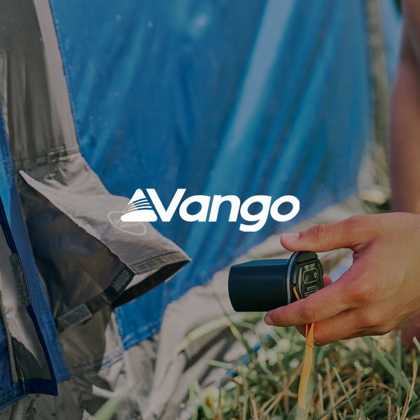 A closeup detail photo of a Vango tent