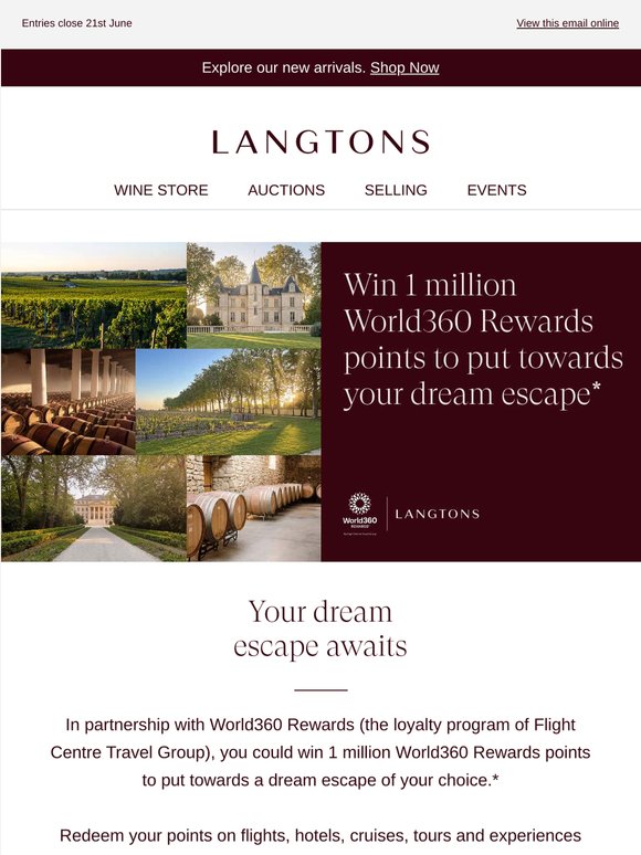 Win 1 million World360 Rewards points to put towards your dream escape*