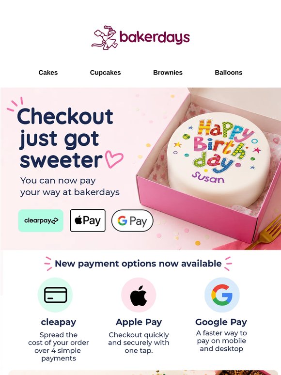 Less clicks. Easy payment. More cake. 🎂