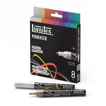 Liquitex Marker 2mm Metallic Set of 8
