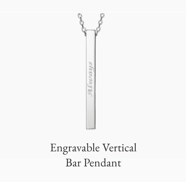 Engravable Vertical Bar Pendant