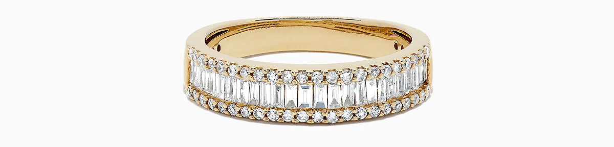 D'Oro 14K Yellow Gold Diamond Ring