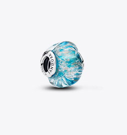 Turquoise Murano Glass & Glitter Charm