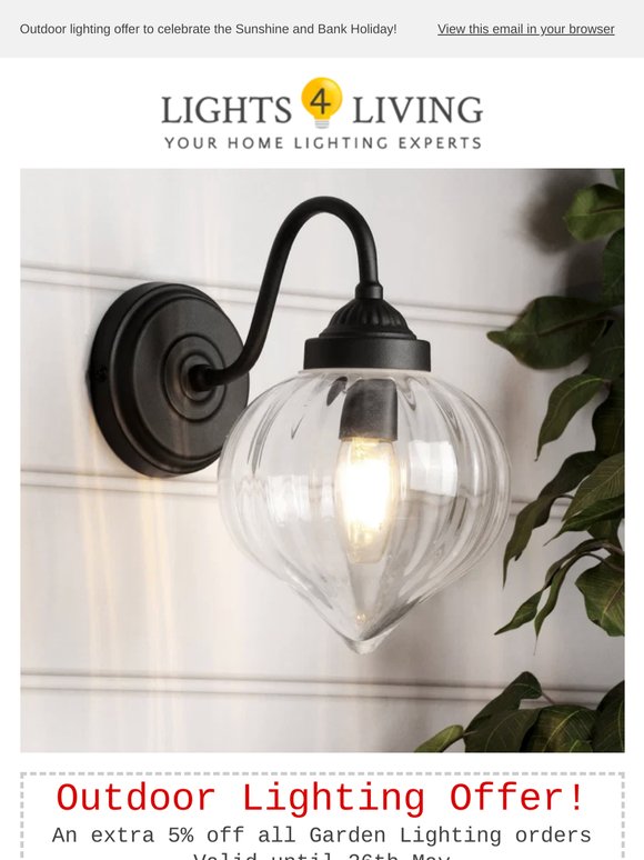 Sunny Bank Holiday Vibes calls for an Offer at Lights4living!