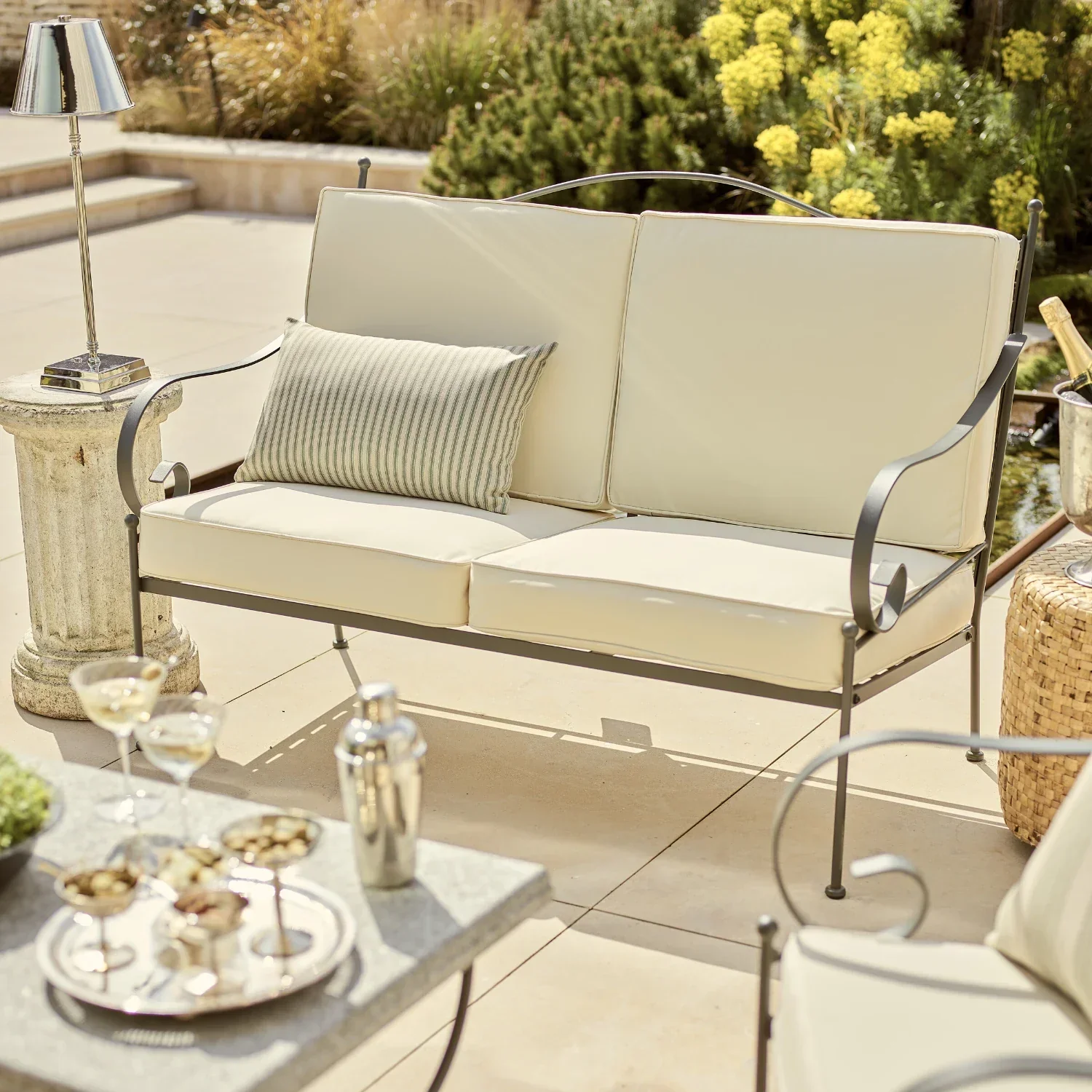 Image of Cheltenham 2 Seater Metal Garden Sofa