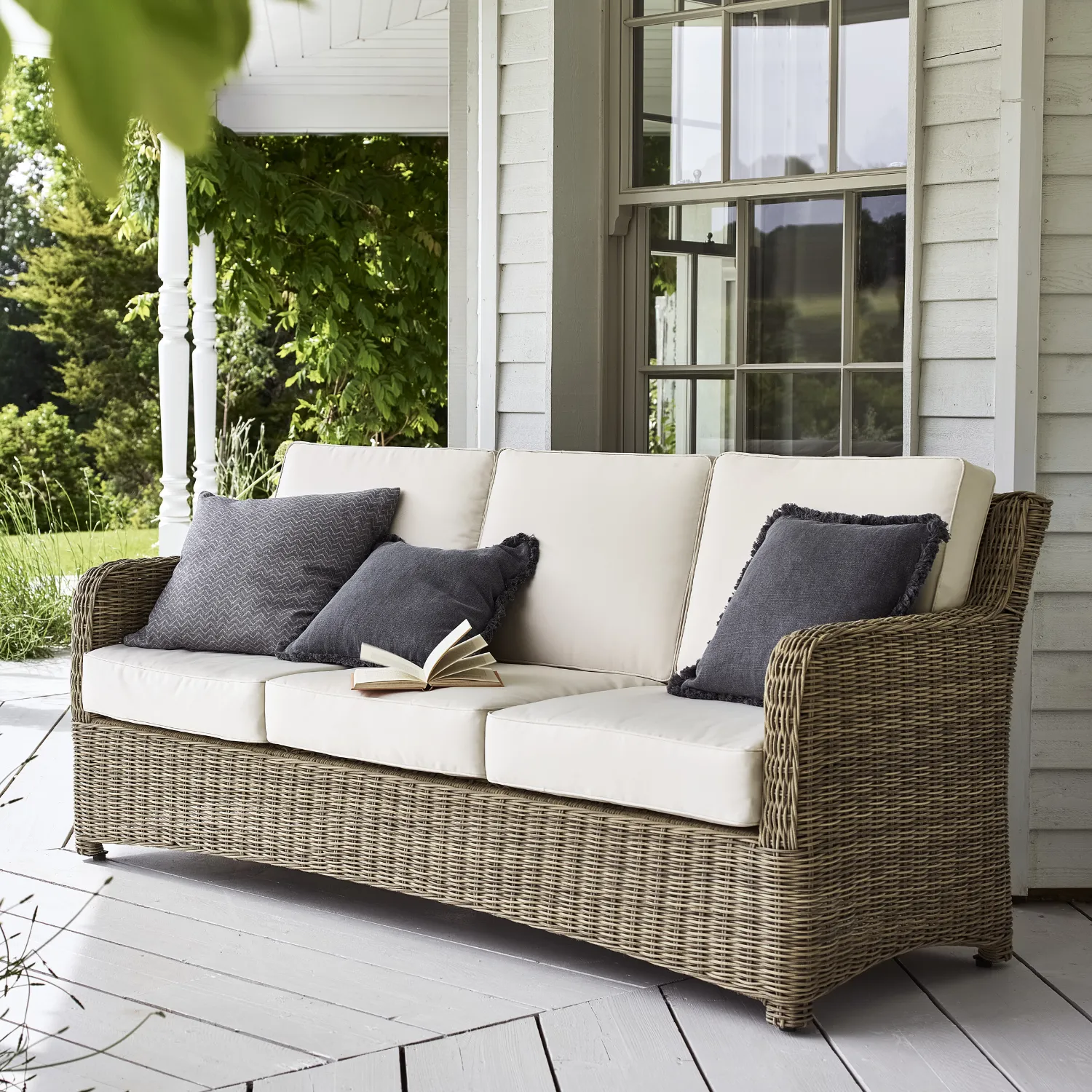 Image of Compton 3 Seater Wicker Garden Sofa