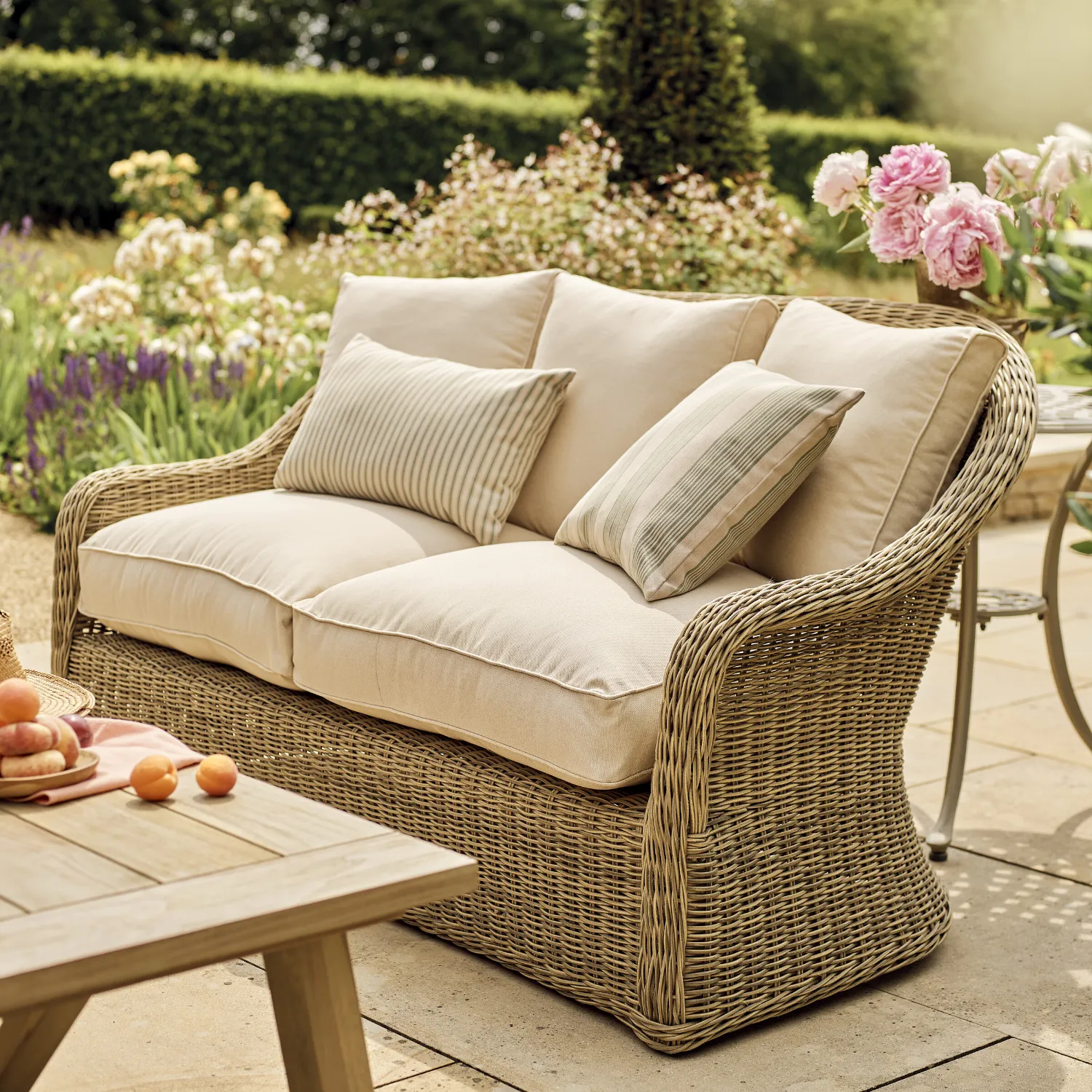 Image of Purbeck 2 Seater Wicker Garden Sofa