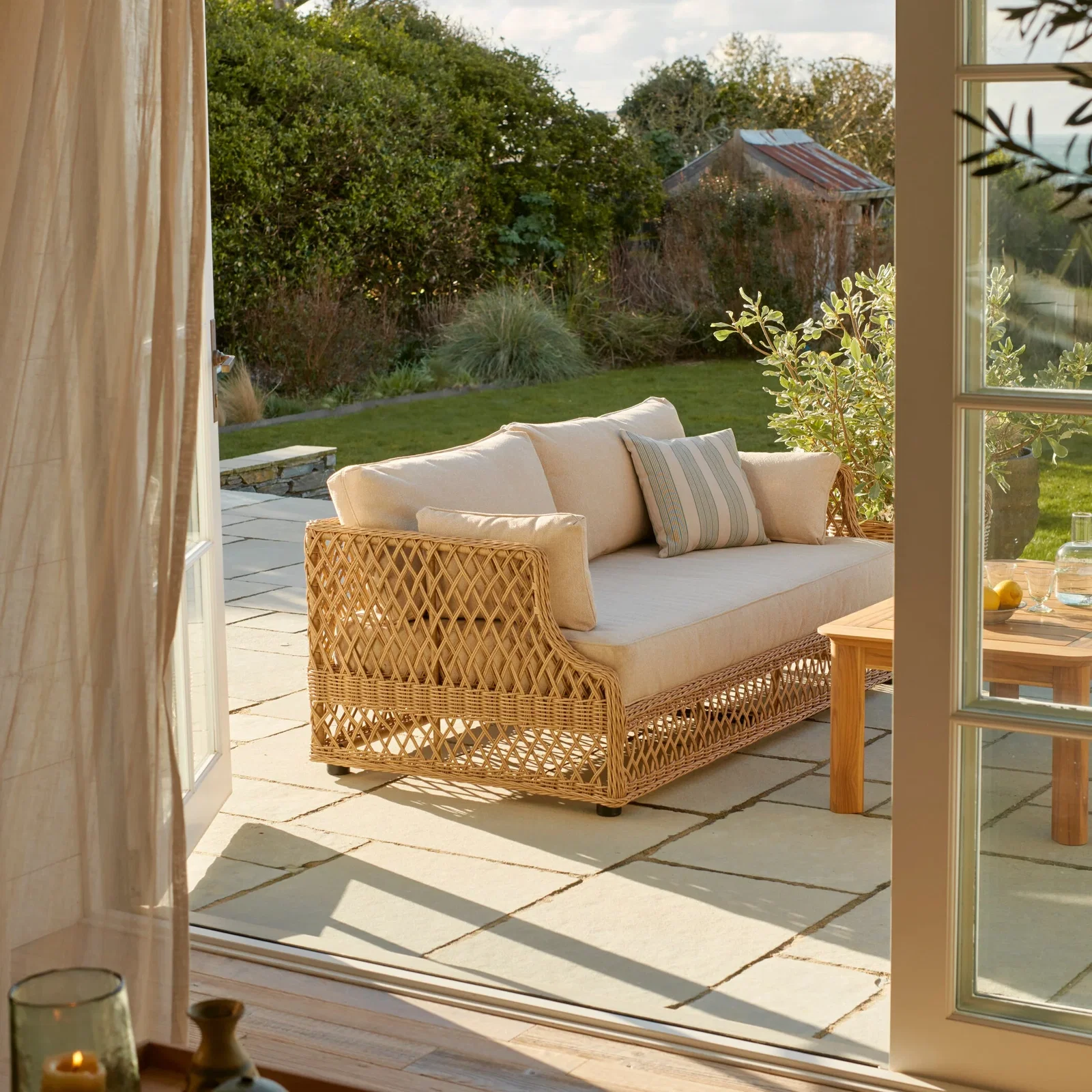 Image of Longmeadow 2 Seater Wicker Garden Sofa