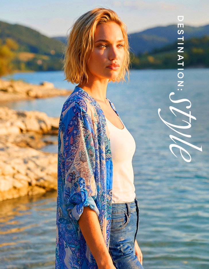 Blue Paisley Print Longline Blouse