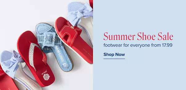 Summer Shoe Sale. Footwear for everyone from 24.99. Shop deals.