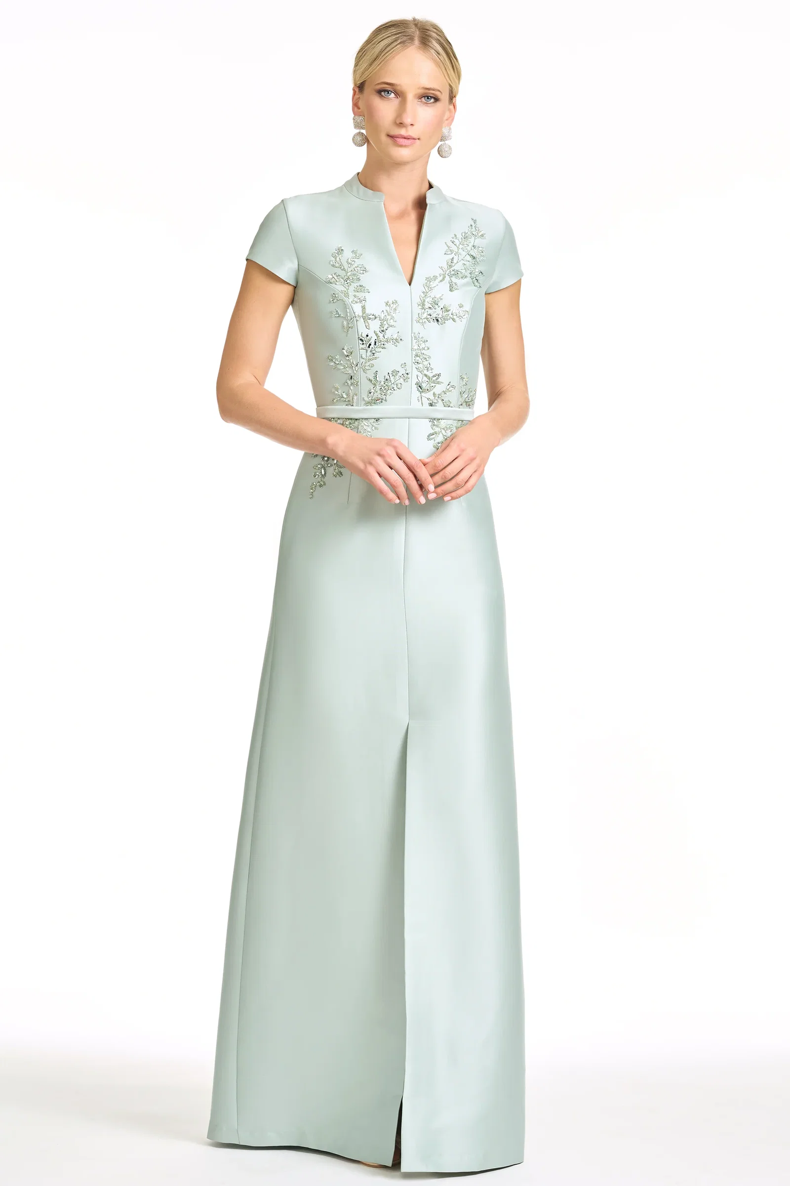 Image of EMBELLISHED CHARLOTTE GOWN - CELADON