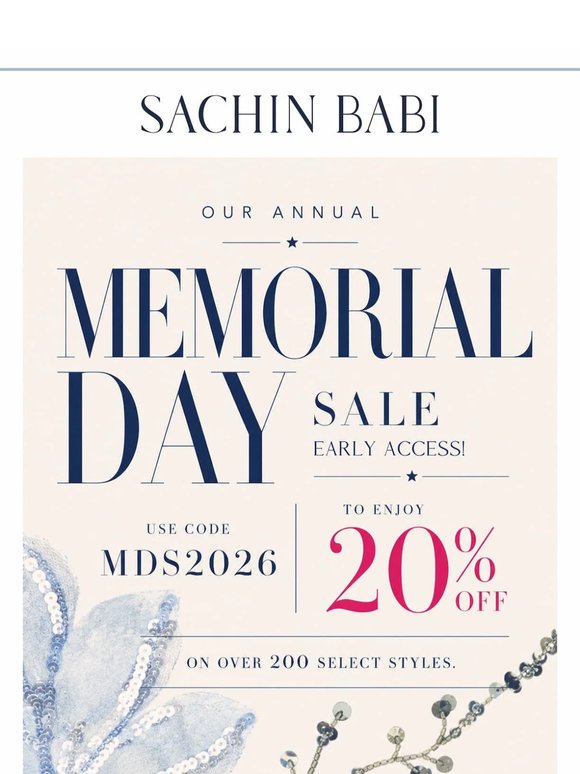 EARLY ACCESS, VIP’S ONLY | Memorial Day Sale