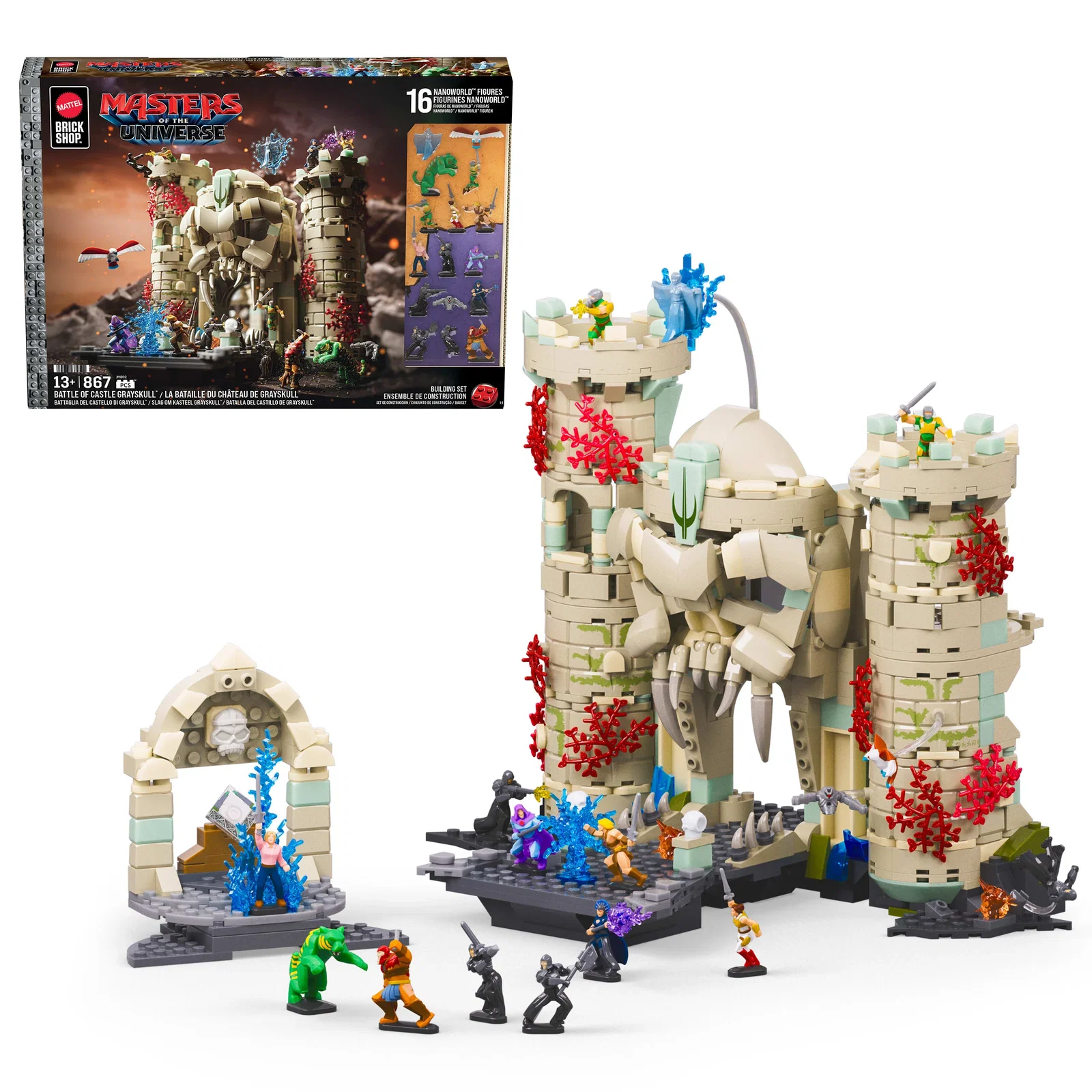 Image of Mattel Brick Shop Masters of the Universe Battle of Castle Grayskull Building Set