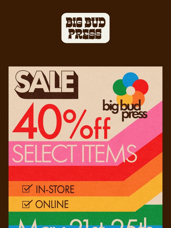 40% OFF SELECT ITEMS ⏰