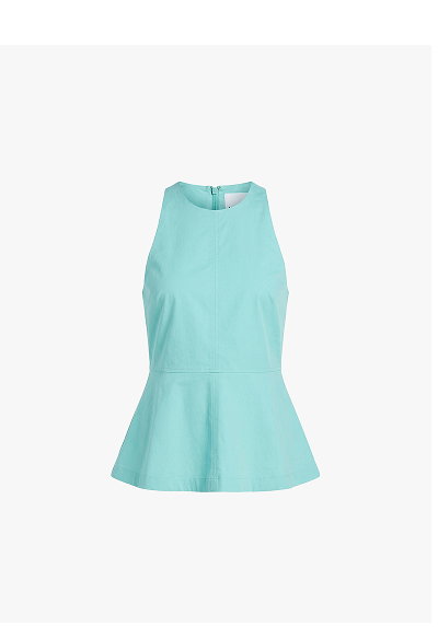 CARLOS POPLIN PEPLUM TOP