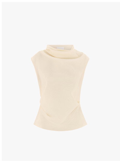 DANA SEMI-SHEER DRAPED TOP