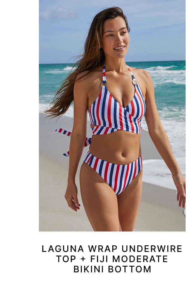 Laguna Wrap Underwire Top + Fiji Moderate Bikini Bottom