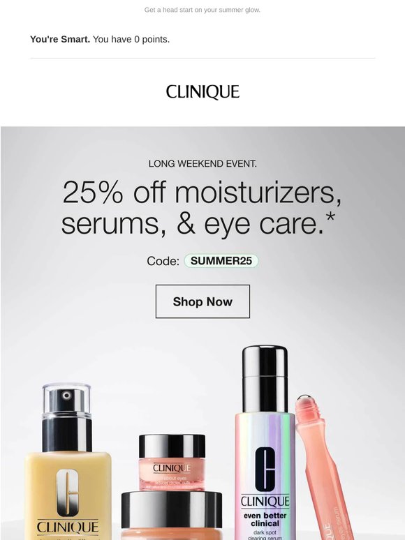 25% off moisturizers, serums & eye care starts today ✨