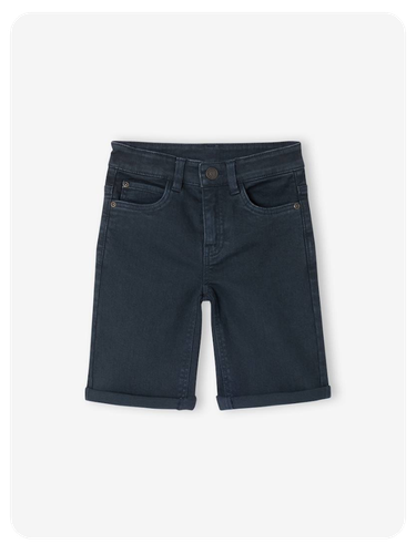 Bermudas Jungen 5-Pocket-Form, Hüftweite SLIM, Bundweite verstellbar - marine