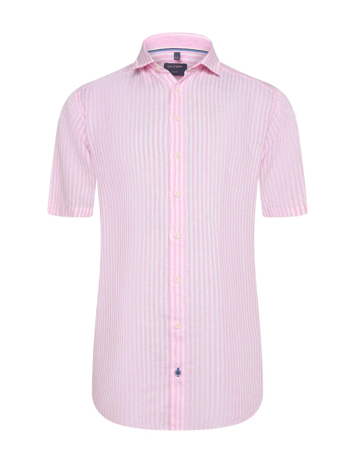 Short-sleeved cotton shirt with stripe pattern, Comfort Fit