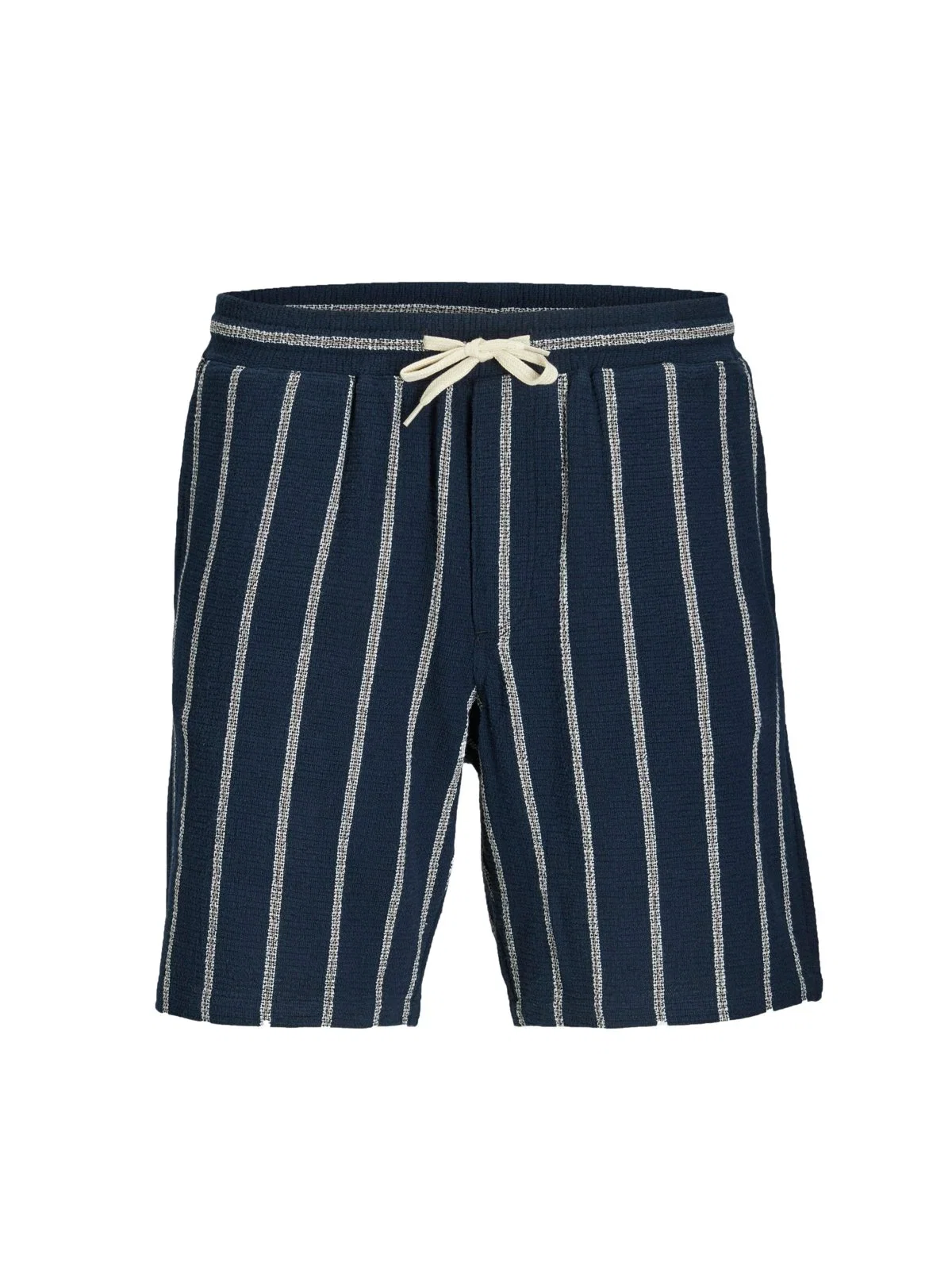 Structured cotton Bermuda shorts with a striped pattern