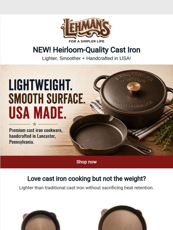 New Lancaster Cast Iron — Made in the USA