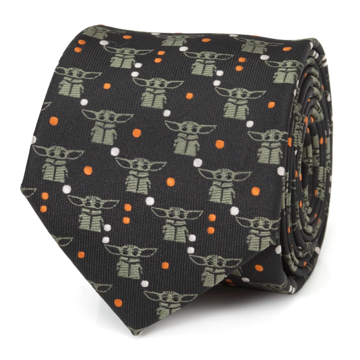 Image of Star Wars Grogu Black and Orange Dotted Tie