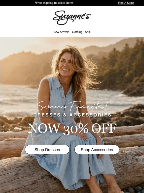 30% Off Dresses & Accessories!
