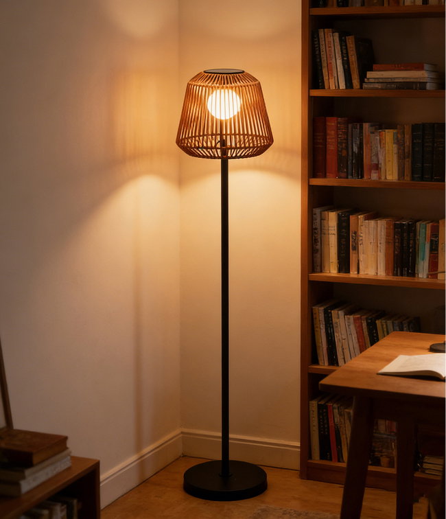 Habitat Solar Rattan Floor Lamp