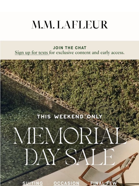 The Memorial Day Weekend Sale is here