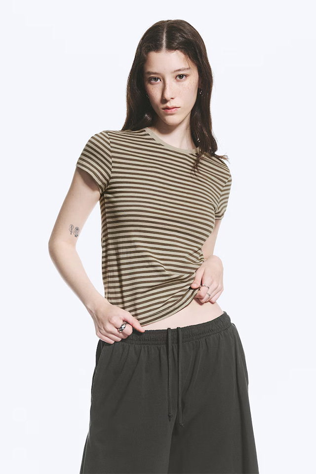 SLIM SHORT-SLEEVED COTTON T-SHIRT