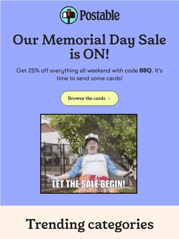 Giant Memorial Day Card Sale! 🔥