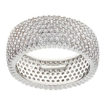 White Cubic Zirconia Rhodium Over Brass Ring 4.10ctw