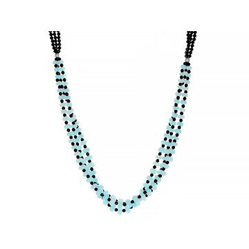 Sky Blue Opal And Rhodium Over Sterling Silver Necklace