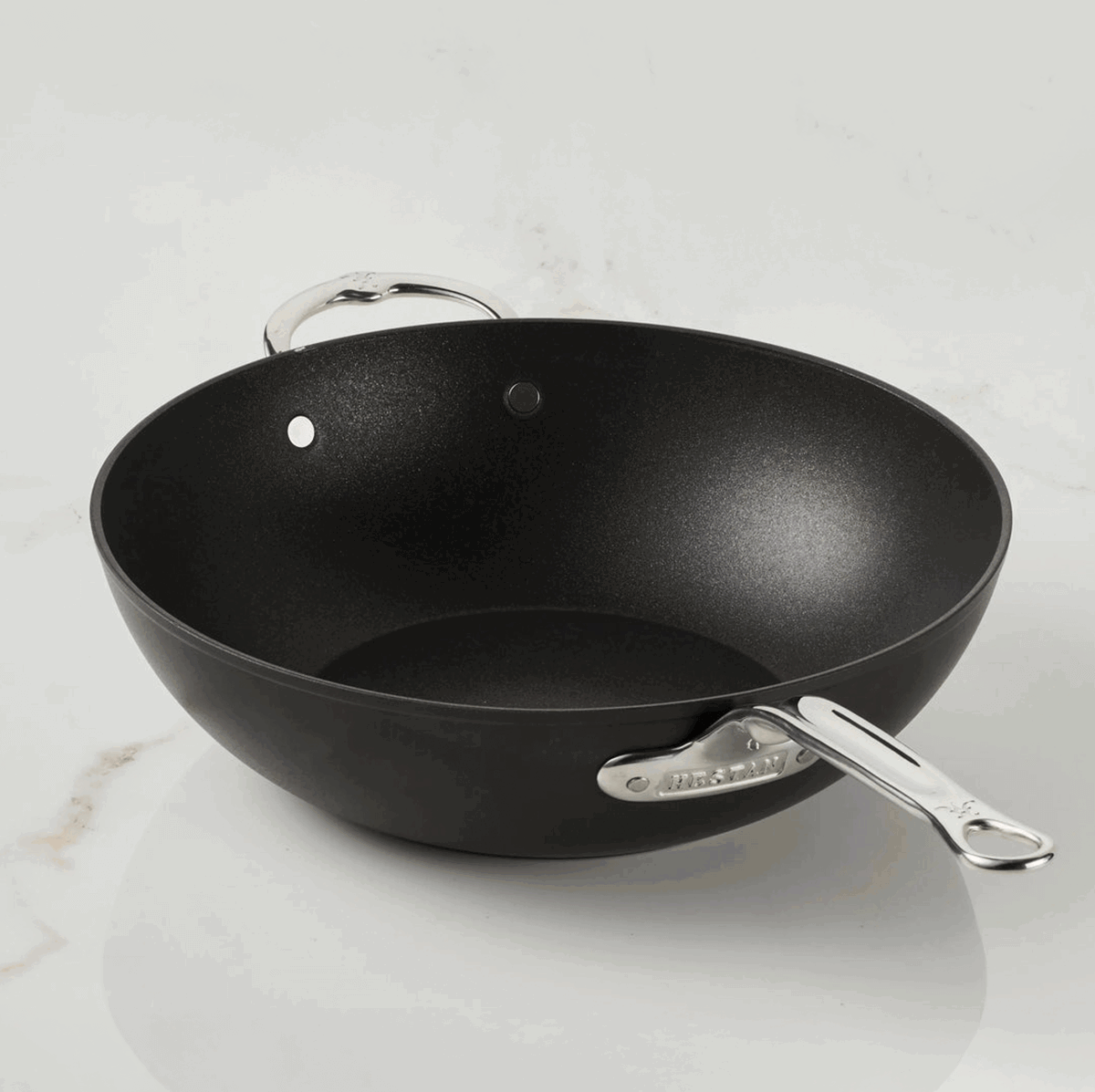 IMG: Closeup of TITUM Nonstick Wok with the lid removed