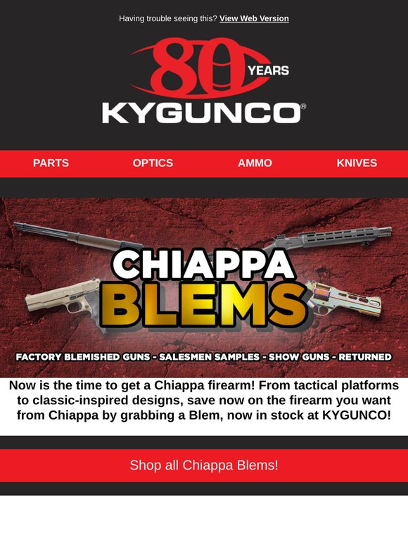 Blems are Back! 🔥 Get Chiappa Blem Firearms and save more at KYGUNCO!