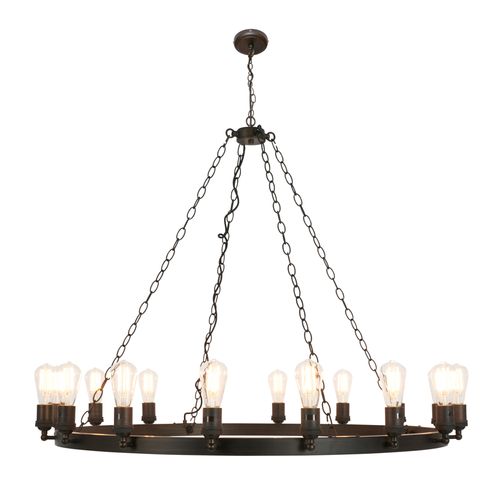 Visconte Capri Large 16 Light 104cm Ring Ceiling Pendant - Bronze